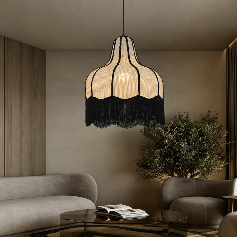 Vintage Fabric Tassel Chandelier French Retro Bohemian Style Restaurant Bed & Breakfast Bedroom Hotel Artistic Chandelier