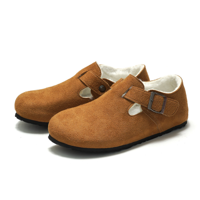 RUIZUSTOCK Autumn Winter Women's Furry Men's Cork Casual Suede Microfiber Outdoor Cotton Shoes_vogvips.com