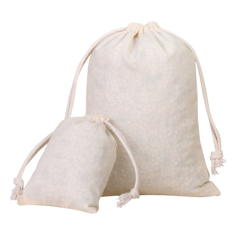 Хлопковый мешочек на завязках, вместительная тканевая сумка для хранения мелких предметов, таких как украшения, аксессуары и различные бытовые принадлежности.