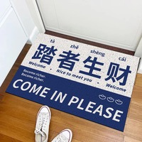 小红书入户搞笑pvc网红地垫创意文字丝圈地毯进门口耐脏家用脚垫