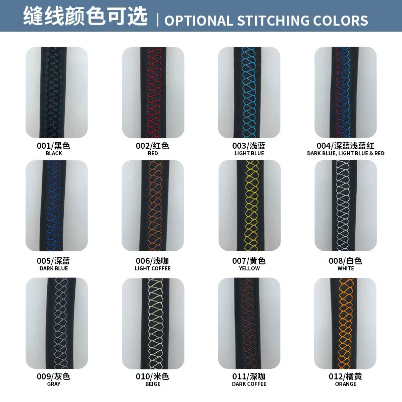 Car Leather Hand-Stitched Steering Wheel Cover Manufacturer Wholesale Cross-Border Hand-Stitched Handlebar Cover Suede Steering Wheel Cover Bc-011