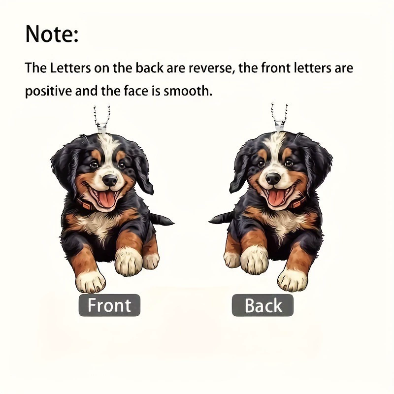 Акрил Bernese Mountain Dog декоративные надписи и таблички, 2D плоские подвесные украшения, зеркала заднего вида автомобиля