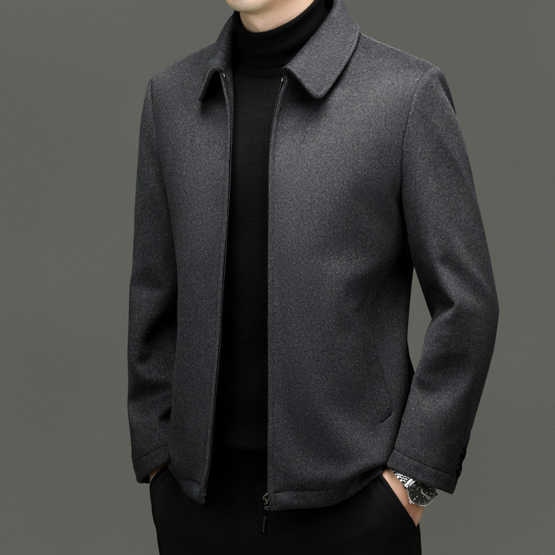 Men's Wool Jacket Spring New Middle-Aged and Elderly Woolen Jacket Dad Jacket
