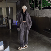 LTB潮长袖套装女2025春秋休闲运动网红炸街宽松情侣潮牌开衫套装