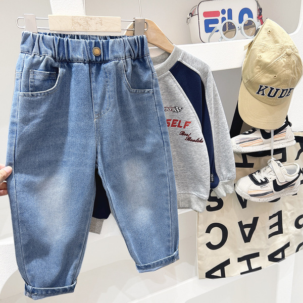 Children's autumn jeans for boys