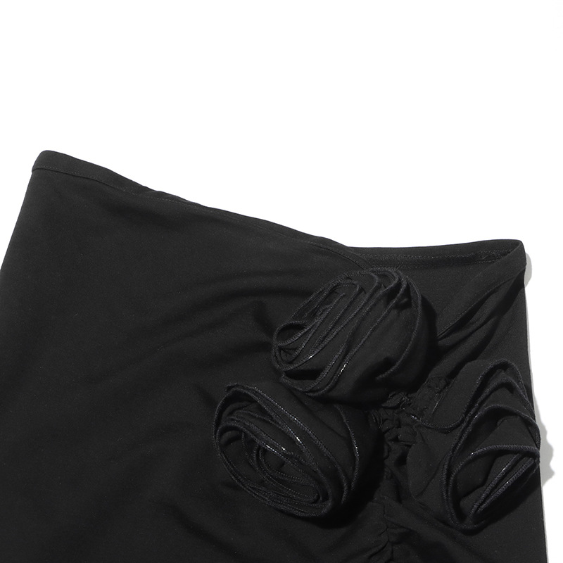 Women's Clothing Fashionable Elegant Solid Color Tie-Neck Top With High-Waist Slit Skirt Set - Chic Women's Outfit For Casual & Evening Wear​​_ecoleips.com