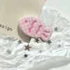 A 10# printed pink checkered milk fish hairpin