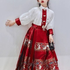 馬の顔スカート女の子春子供韓服 2025 新古代スタイルスーツ少女中国風の古代衣装韓服女性