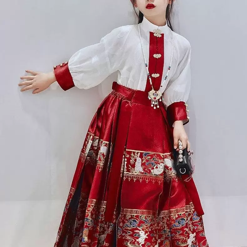 马面裙女童春季儿童汉服2025新款古风套装小女孩中国风古装汉服女
