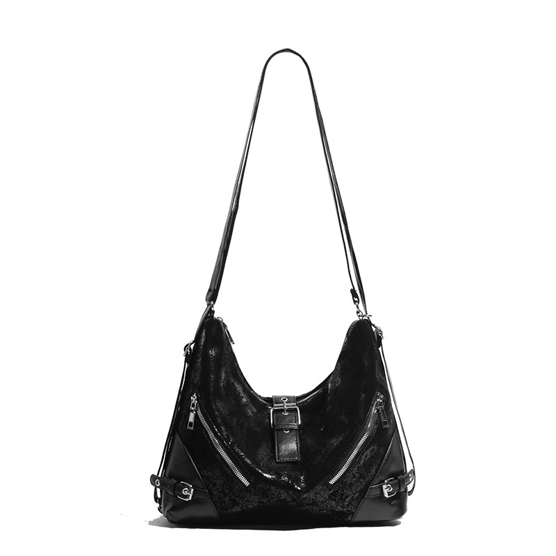 One-shoulder Bag, Capacious Travel Shoulder Bag, Black, Lightweight 0.3 kg
