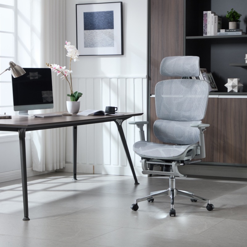 Ergonomic Computer Chair with Hollow Design, Reclining Feature, Armrests, Office Chair, Gaming Chair, Suitable for Long Sitting, Adjustable Armrests