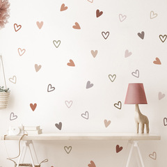 外貿莫蘭迪色系愛心臥室客廳玄關家居裝飾牆貼貼紙自粘批發跨境