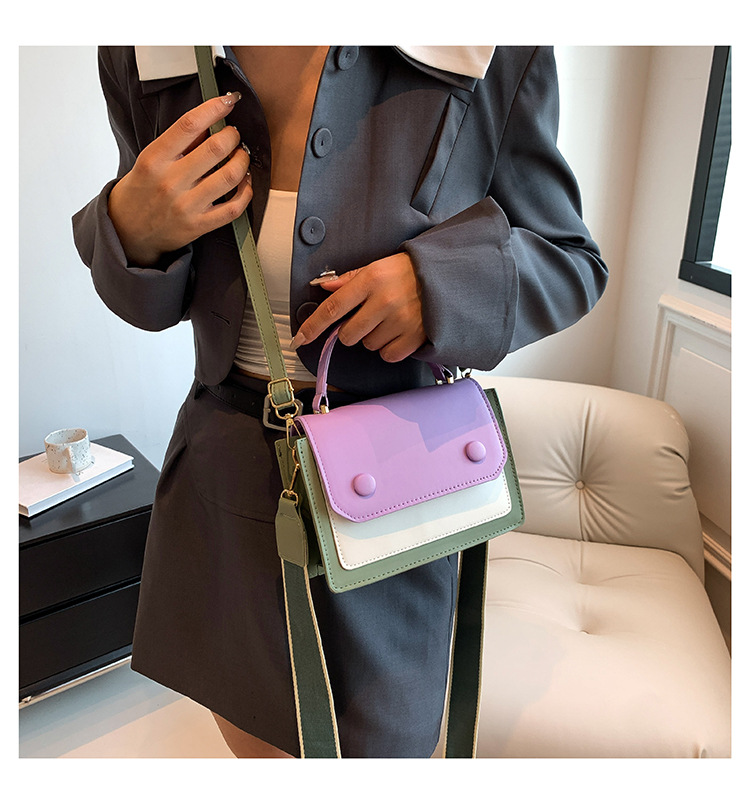 Women's Small Pu Leather Color Block Basic Streetwear Square Magnetic Buckle Shoulder Bag Handbag Crossbody Bag display picture 4