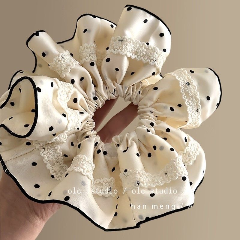 Elegantes Spitzen-haargummi Mit Polka-dot-muster Und Satin_voghion.com