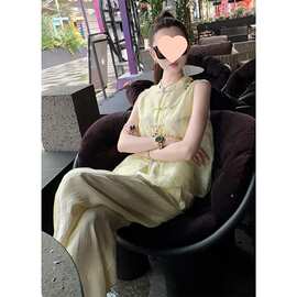 新中式女装套装裤2026夏季新款名媛气质国风高端高级感盘扣两件套