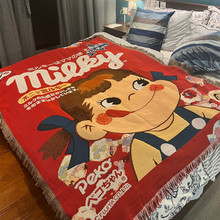 不二家Milky明治娃娃出口日本卡通毛毯办公室午睡毯沙发毯床毯