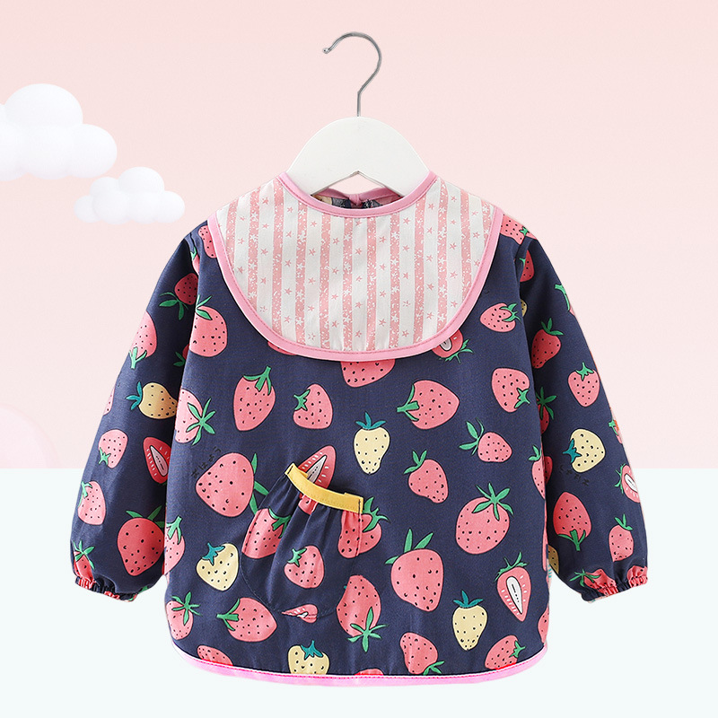 Abrigo de algodón puro para niños impermeable otoño e invierno Bebé de manga larga bebé anti-vestirse comer ropa protectora delantal blusa Nuevo