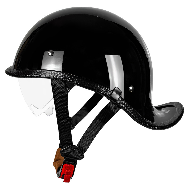 Casco personalizado fábrica retro medio casco coche eléctrico casco de pala verano motocicleta casco de seguridad crucero locomotora