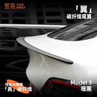 Подходит для Tesla Model3 Y сухое углеродное волокно, твердая версия P, оригинальная Заводская версия 1:1, сухая струя, модификация хвостового крыла