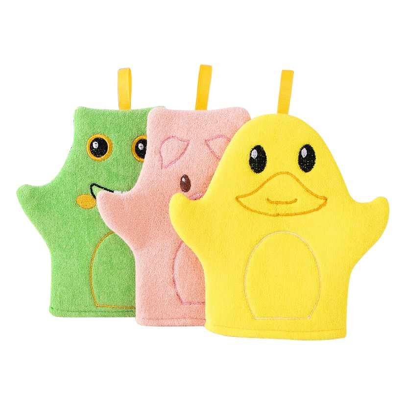 Toalla de baño de arena fina de doble cara para niños barro fuerte engrosada tela de baño gris hogar espalda guantes de baño artefacto