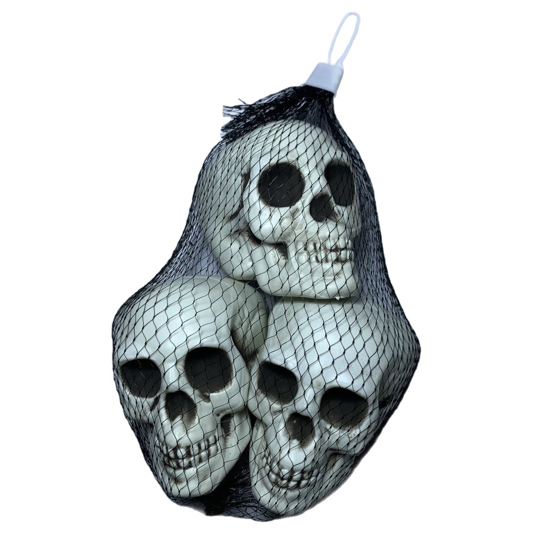 Fábrica tienda de Halloween calavera bolsa de malla decoración de la casa embrujada calavera accesorios decoración de hueso