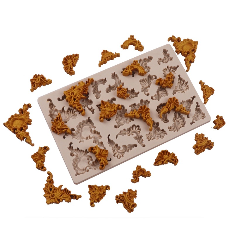 Herramientas para hornear una variedad de estilo europeo retro en relieve molde de pastel de fondant molde de silicona de chocolate DIY molde epoxi
