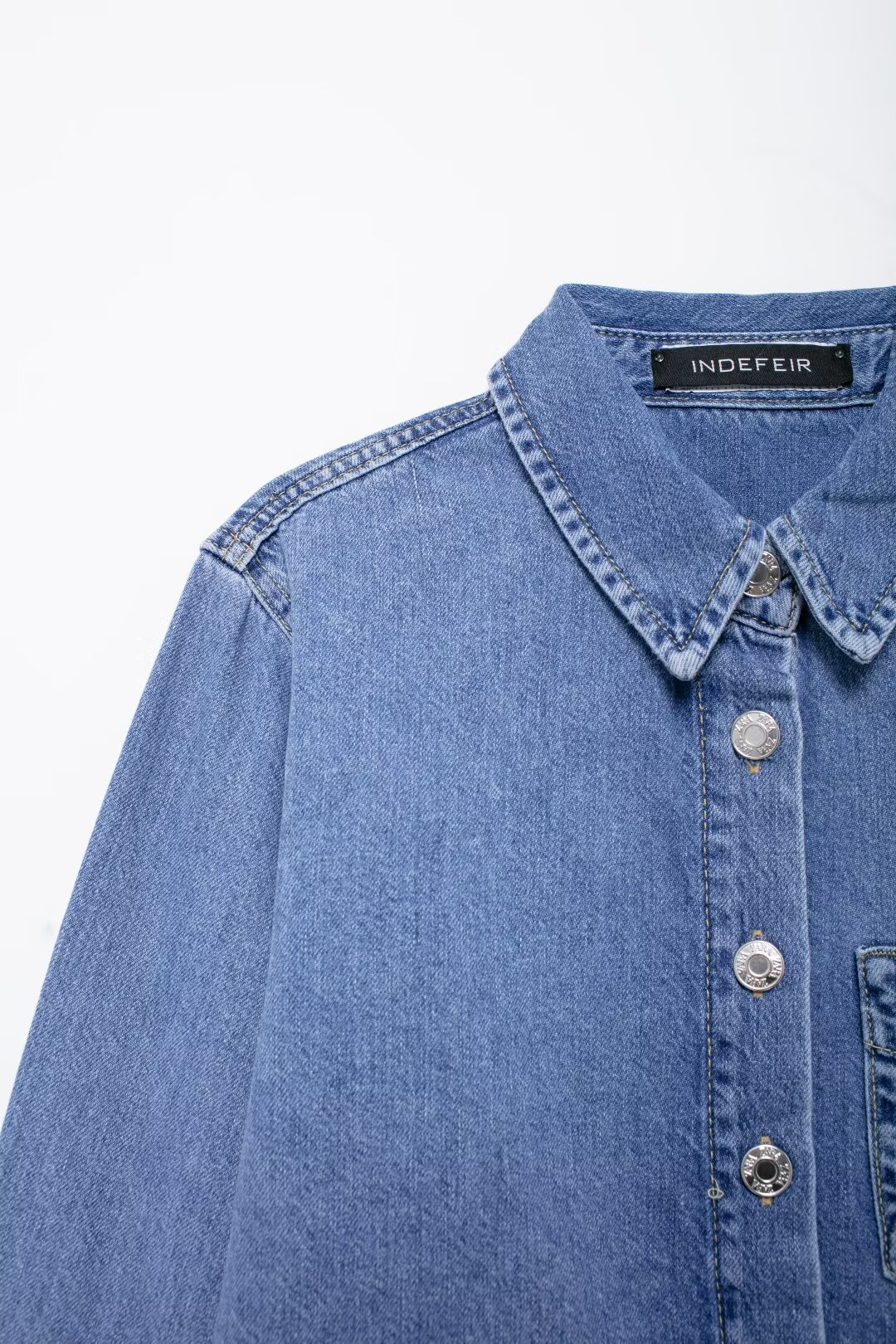 Women's clothing 2024 autumn new shirt jogging style denim suit_voghion.com