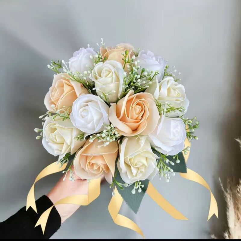 手捧花新娘结婚红色玫瑰新款森系婚礼仿真花拍照道具领证捧花球|undefined