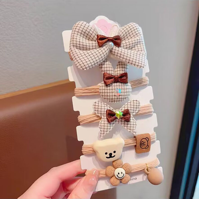 Autumn and Winter Bow Girls' Hair Accessories Rubber Band Hair Band Girls' High Ponytail Headband Children's Hair Rope Rubber Band