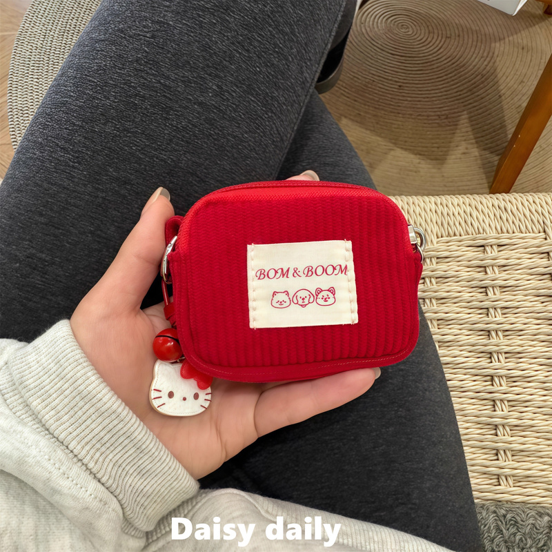 New Corduroy Mini Coin Purse Bluetooth Headset Bag Lipstick Bag Loose Wallet Cute Pendant Bag