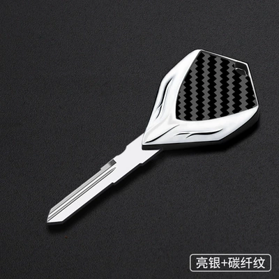 Motorcycle metal key Motorcycle Key - bright-silver-carbon-fiber-pattern-ymh-26
