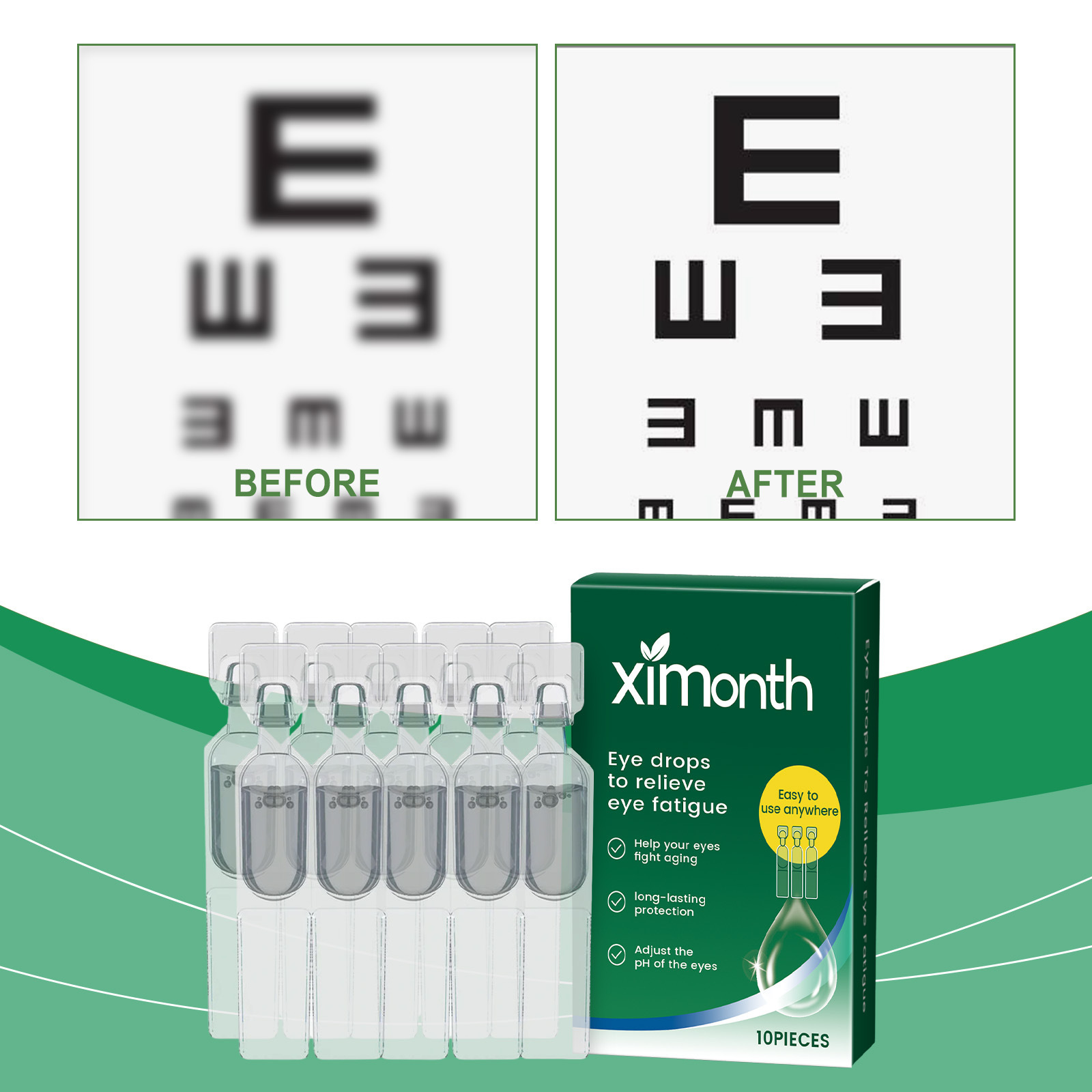 Ximonth eye care solution to relieve dryness and soothe moisture to keep eyes comfortable portable eye care drops