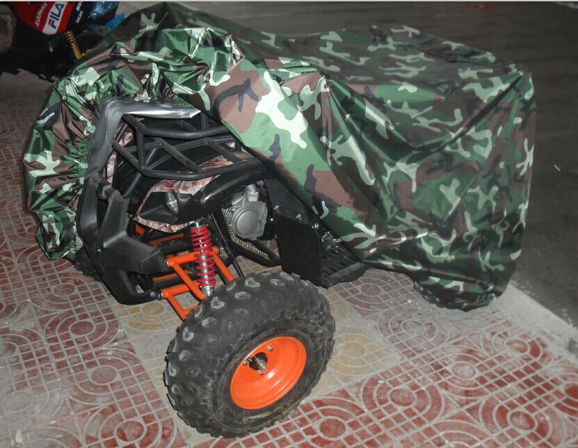 190t Polyester Taffeta Beach Vehicle Cover, All-Terrain Atv Cover, Sun Protection and Rain Protection, Black/Camouflage/Silver