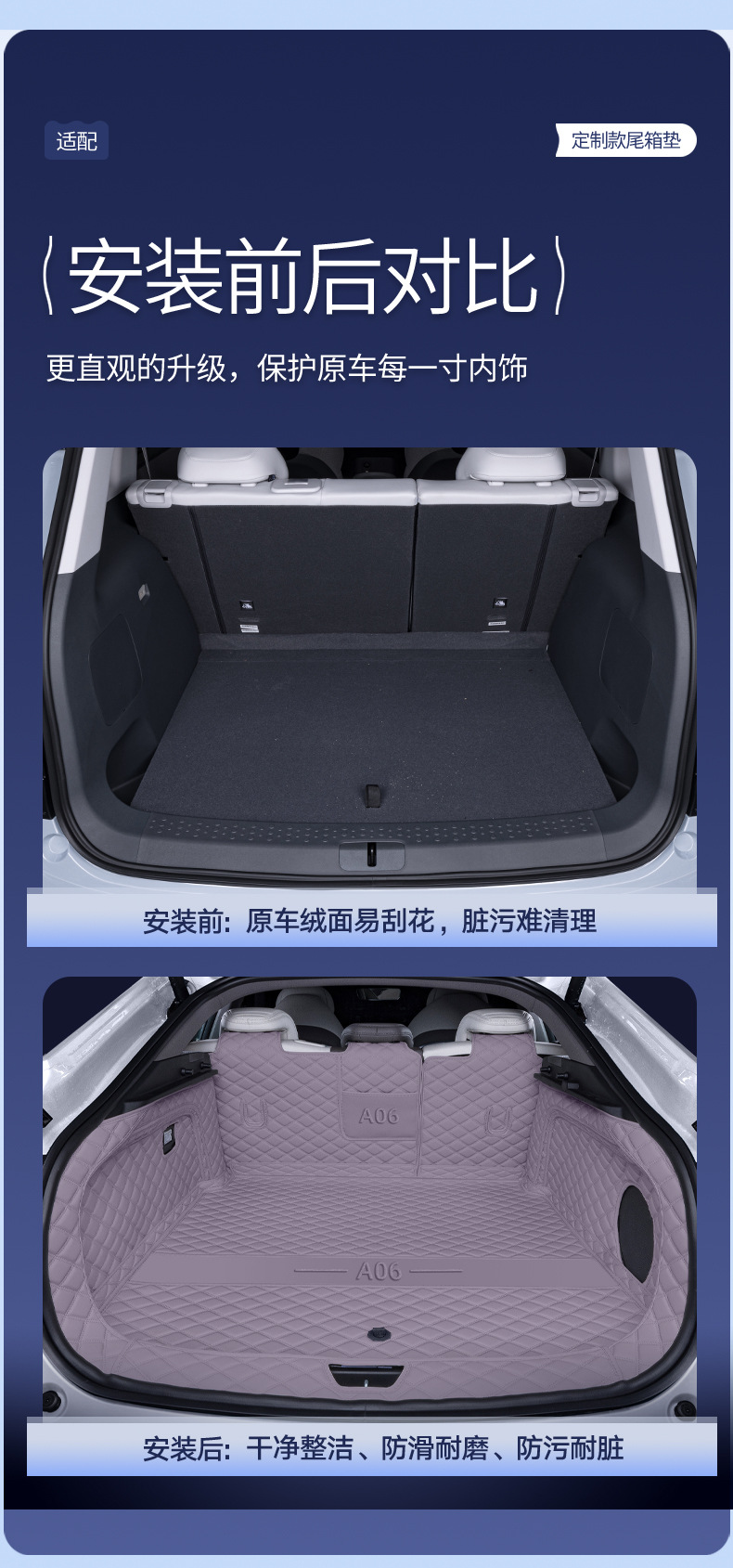 Suitable for 26 Models of Qiyuan A06, Full-Coverage Trunk Mat, Qiyuan A06 Special Modified Interior Car Trunk Mat