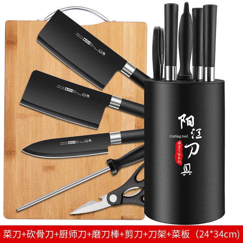 Cuchillo de acero inoxidable conjunto de seis piezas set de cocina negro regalo cuchillo de cocina combinación de cuchillo de cocina cuchillo de cocina