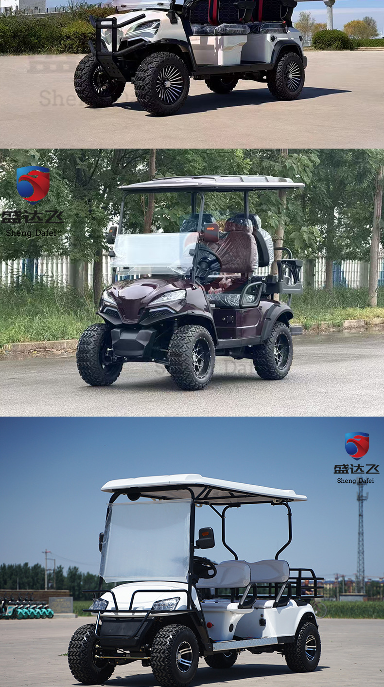 Electric Golf Sightseeing Car 4-6 Seats for Scenic Tours, Golf Courses, and Accommodation Shuttles, Export Golf Cart