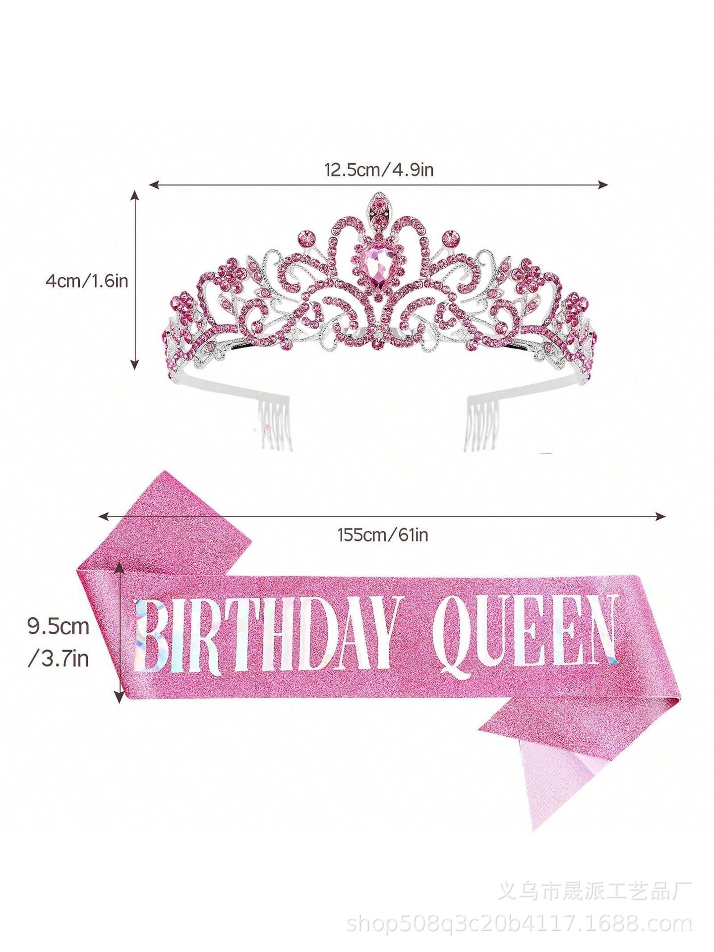 Nuevo cumpleaños reina corona ceremonial cinturón traje