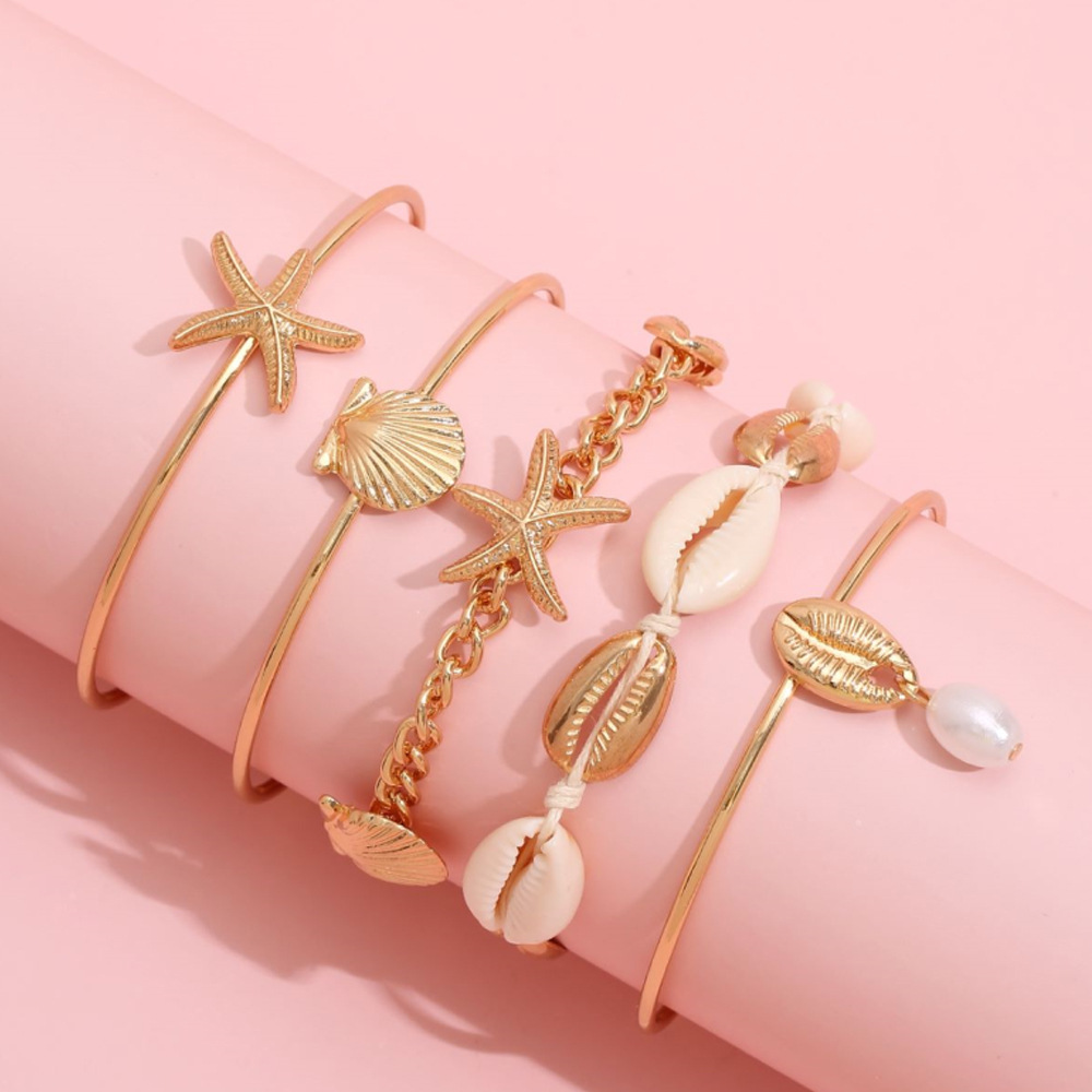 Vacation Beach Scallop Starfish Alloy Shell Wholesale Bracelets display picture 2