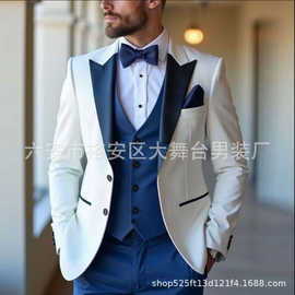 新款2025男士西装三件套非洲跨境表演西服男士礼服结婚礼服伴郎服