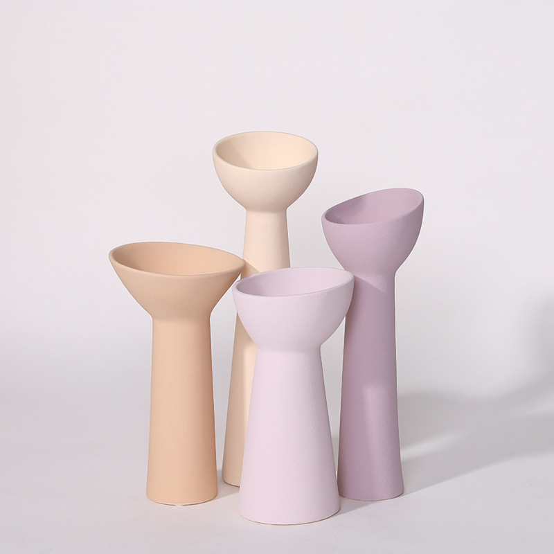 Nórdico creativo cuerno florero de cerámica salón TV gabinete ins estilo decoración flor seca arreglo