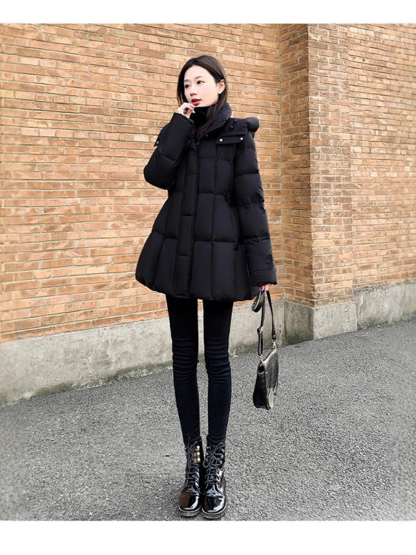 可拆卸白鸭绒羽绒服女2025年冬季新款大码女装中长款外套宽松外套|undefined