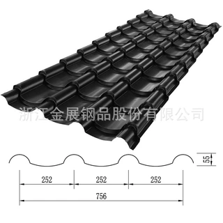 杭州现货 0.9厚深灰色铝镁锰瓦 铝筒瓦 YX55-252-756型