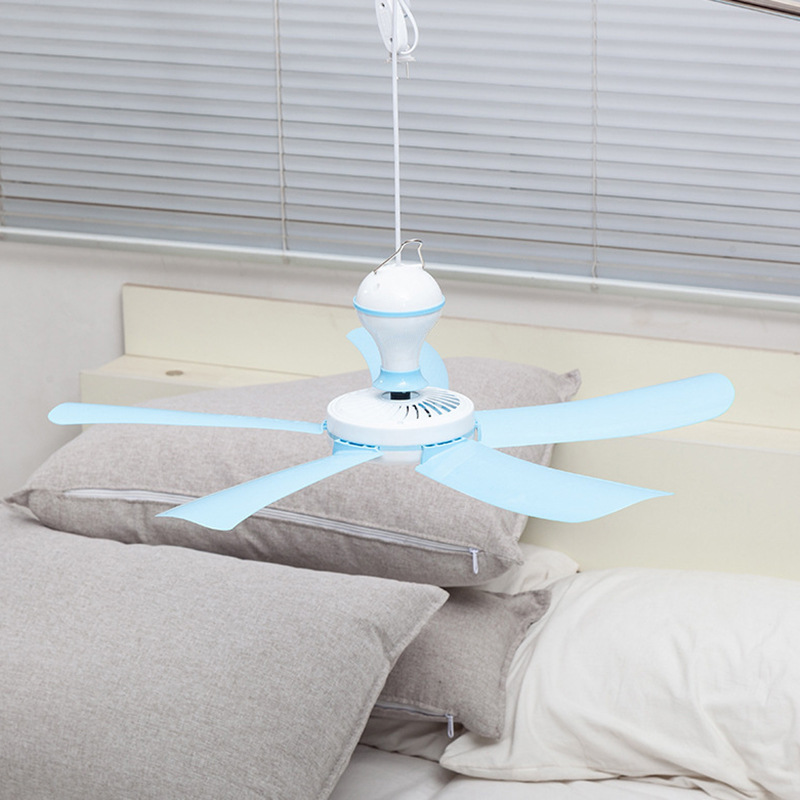 Five-leaf mini ceiling fan for student dormitory mosquito net, beautiful and quiet bed-mounted small fan, simple and small portable fan