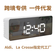国境を越えたホットセールクリエイティブミラー目覚まし時計 LED 時計化粧鏡目覚まし時計バッテリープラグインデュアルユース学生子供用目覚まし時計