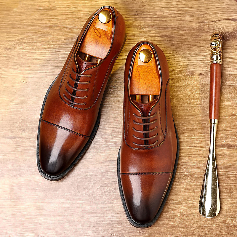 Autumn Three-Joint Leather Shoes Men's Genuine Leather Breathable Business Formal Men's Shoes First Layer Cowhide Wedding Shoes British Oxford Shoes Autumn Three-Joint Leather Shoes Men's Genuine Leather Breathable Business Formal Men's Shoes First Layer Cowhide Wedding Shoes British Oxford Shoes