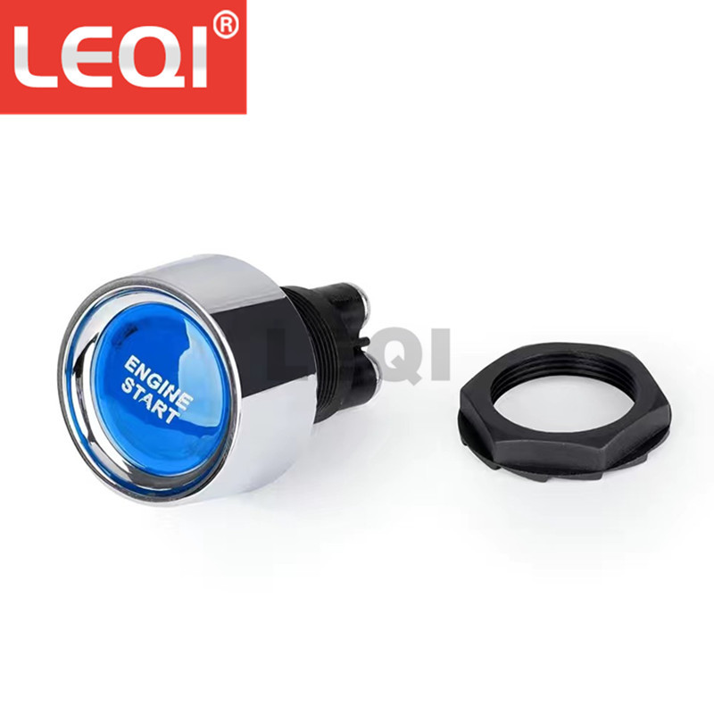 汽车改装一键启动按钮开关12/24V电源启动开关 LED一键复位开关