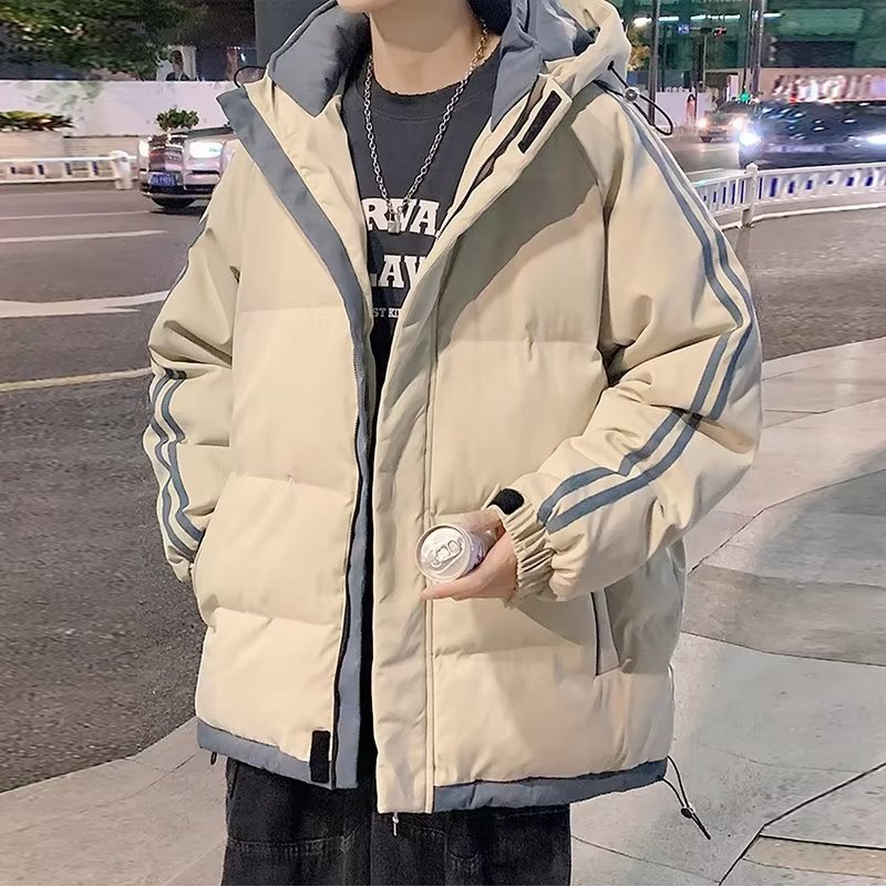 Chaqueta acolchada de algodón de dos piezas falsa japonesa de la Juventud para hombres y mujeres chaqueta acolchada de algodón engrosada con capucha de la pareja de invierno chaqueta acolchada de algodón