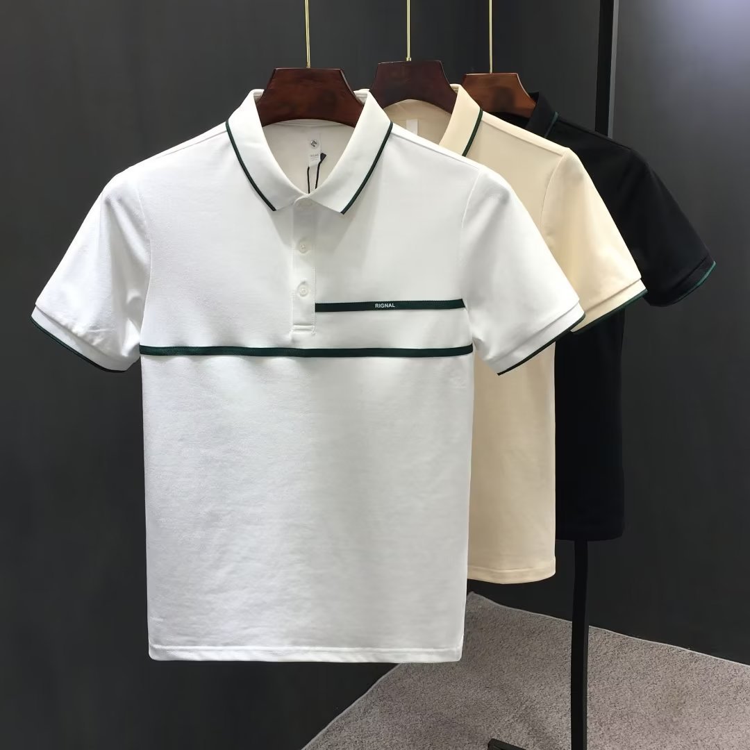 Wholesale New Summer Classy Polo Shirt Men's Short-Sleeved Slim Slim Lapel Short T-Shirt Top Youth Half-Sleeved