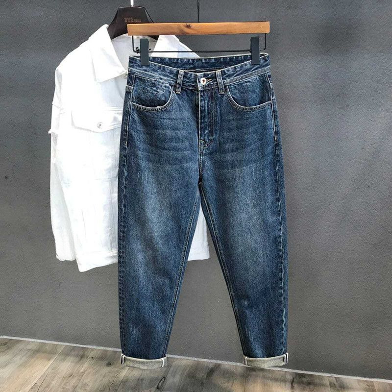 New Style Men's Loose Straight-Leg Jeans, Spring and Summer Harem Large Size Casual Denim Pants