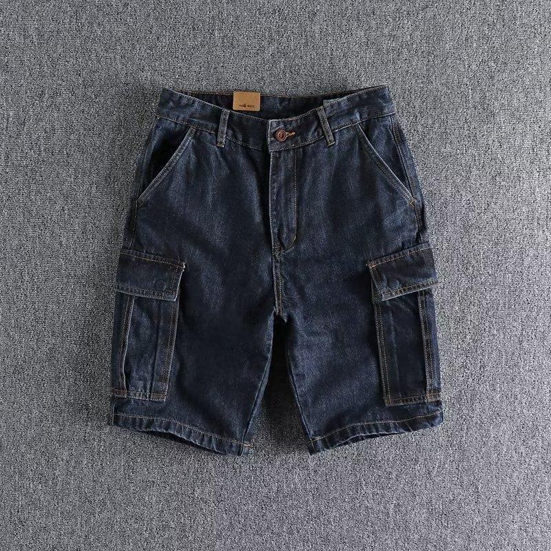 American Style Retro Ins Fashionable Washed Old Tooling Denim Shorts Men's Original Color All-match Youth Multi-pocket Five Points American Style Retro Ins Fashionable Washed Old Tooling Denim Shorts Men's Original Color All-match Youth Multi-pocket Five Points